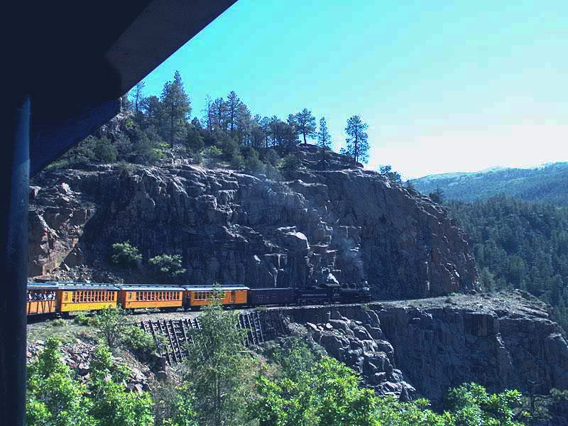 Durango and Silverton Narrow Gauge railway runs along the Highline.