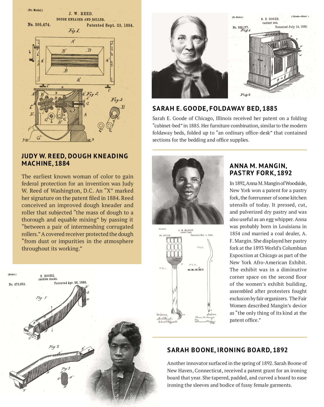 Illustrations of early women of color patent holders